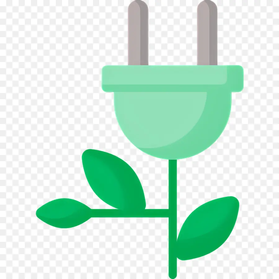 Sustentabilidade，Plugue Verde Com Folhas PNG