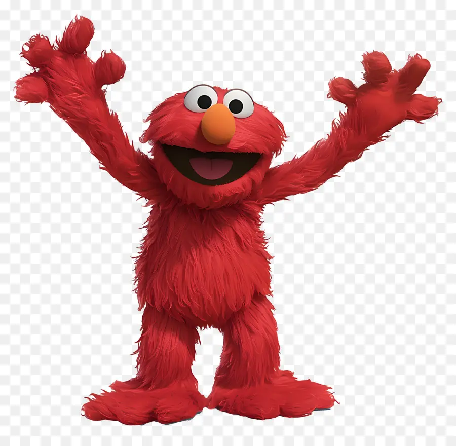 Elmo，Personagem Peludo Vermelho PNG