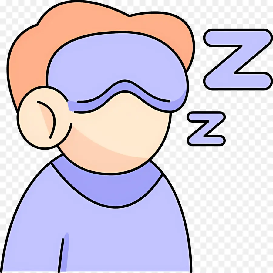 Durma Zzz，Pessoa Dormindo Com Máscara PNG