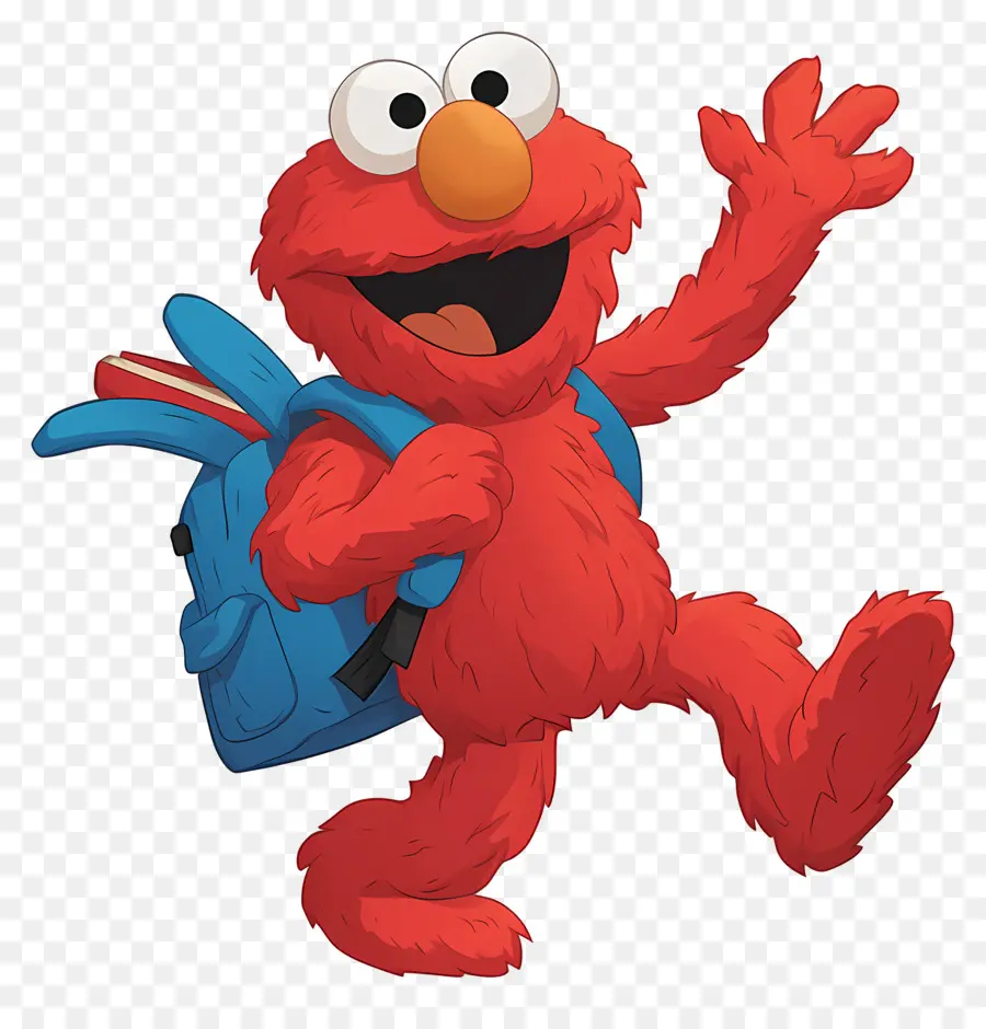 Elmo，Personagem Peludo Vermelho PNG