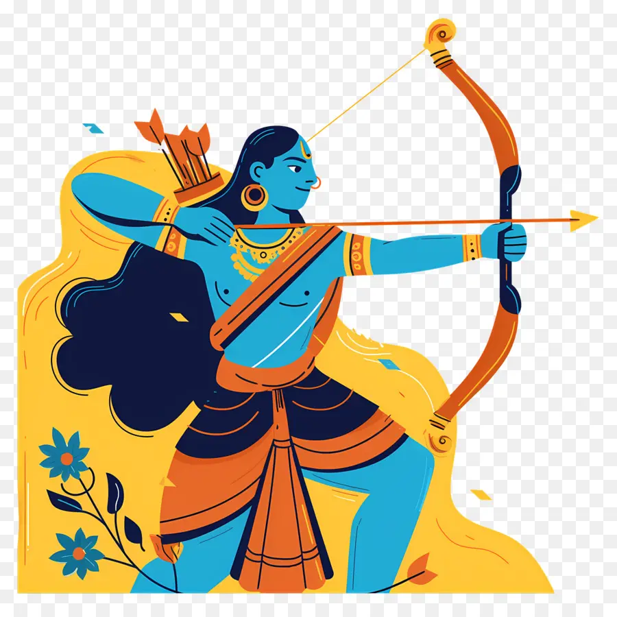 Dussehra，Arqueiro Azul PNG