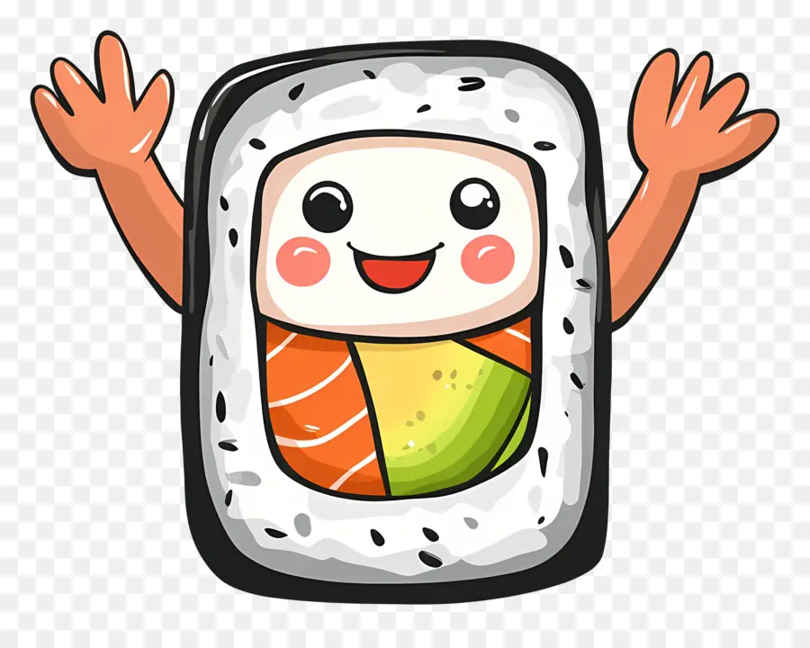 Sushi Fofo，Rolo De Sushi Fofo PNG