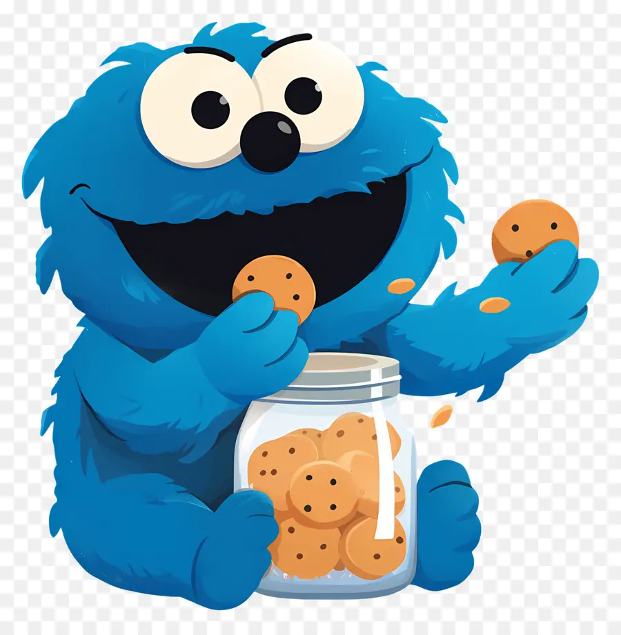 Monstro De Biscoito，Monstro De Biscoito Azul PNG