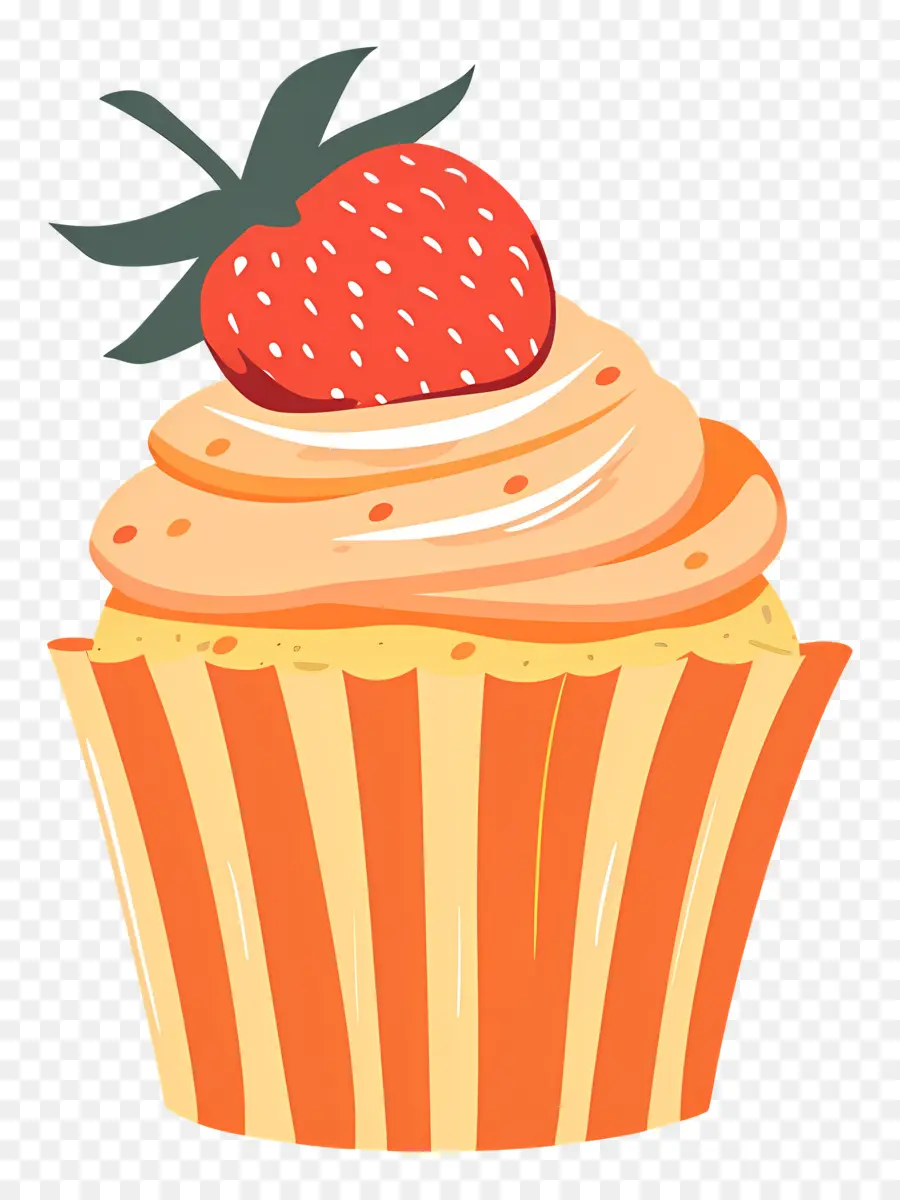 Bolinho Fofo，Cupcake Com Morango PNG