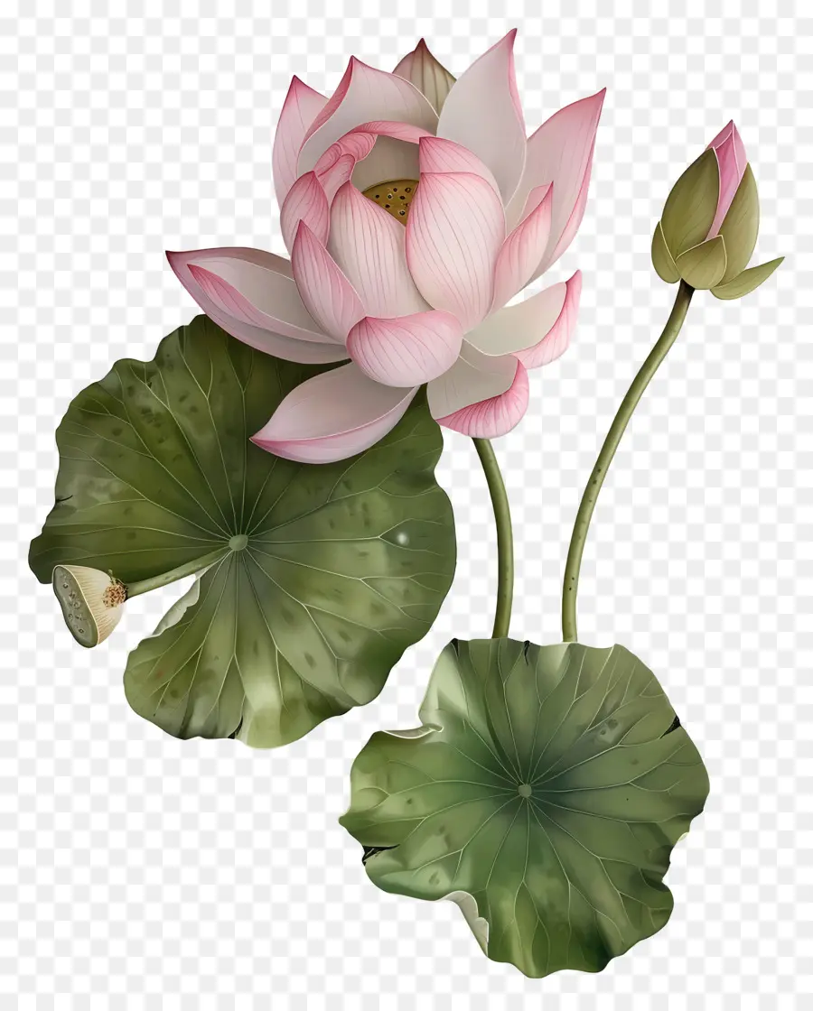 Flores De Lótus，Lótus Rosa PNG