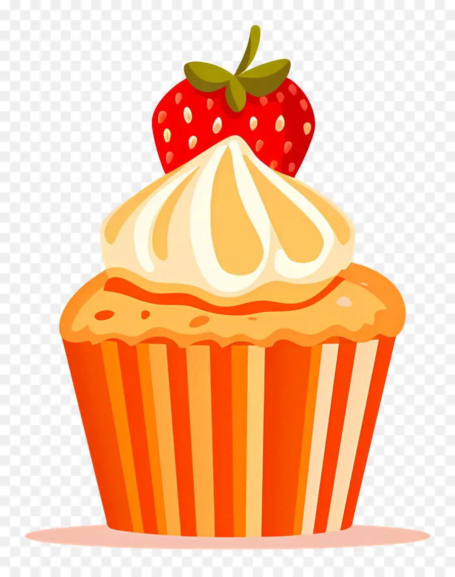 Bolinho Fofo，Cupcake Com Morango PNG