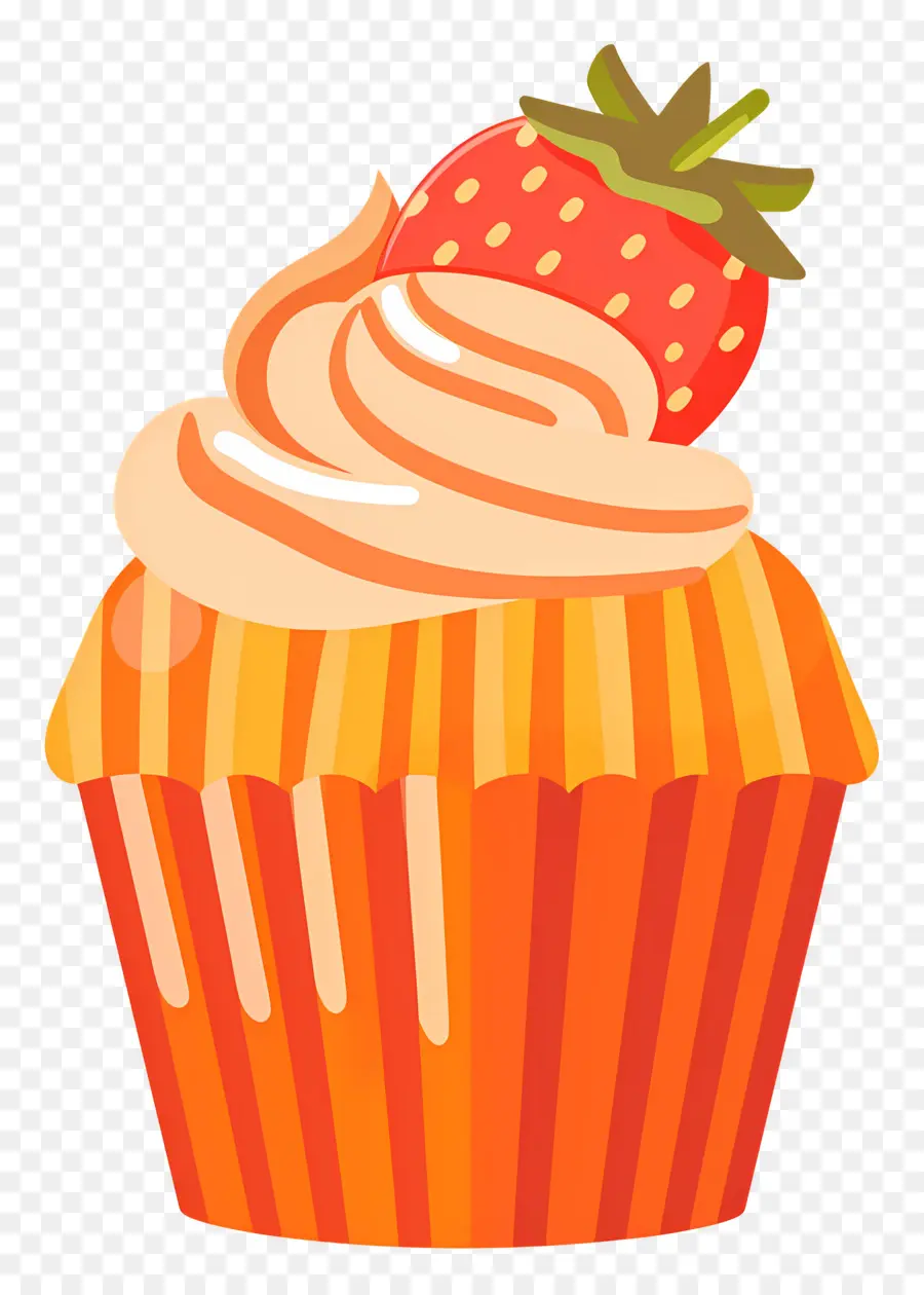 Bolinho Fofo，Cupcake Com Morango PNG