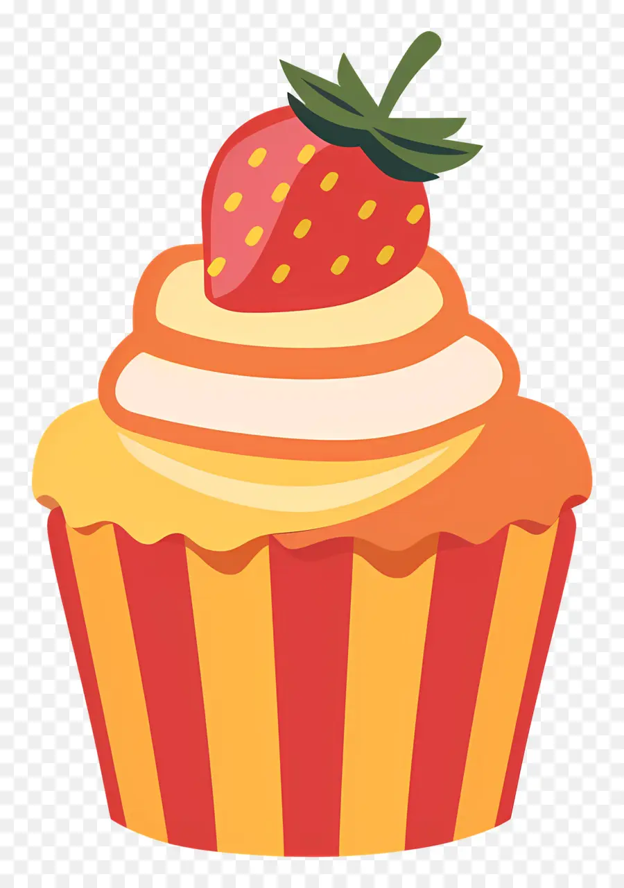 Bolinho Fofo，Cupcake Com Morango PNG