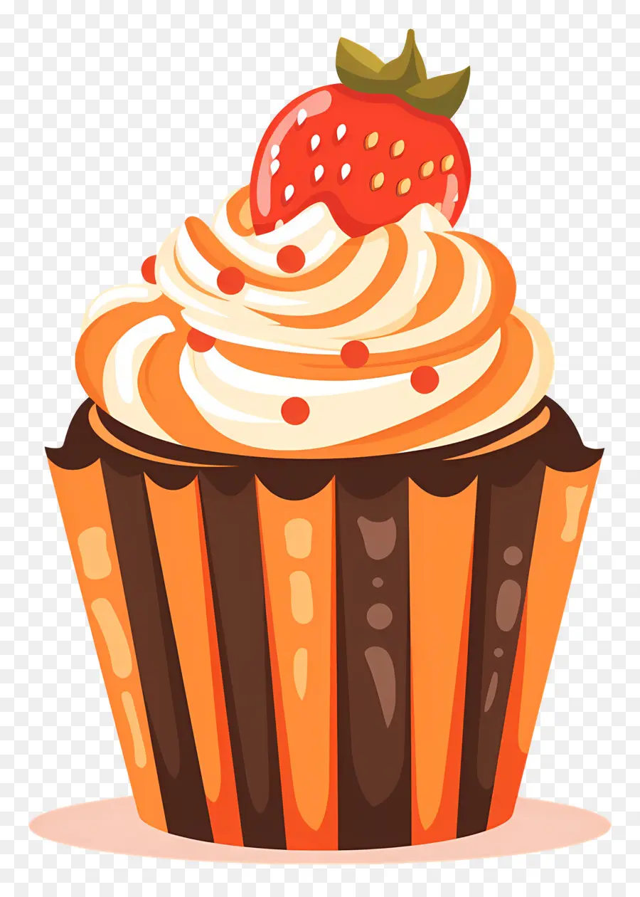 Bolinho Fofo，Cupcake Com Morango PNG