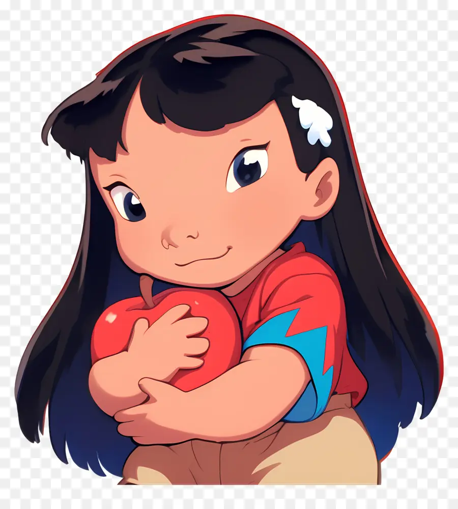 Lilo Pelekai，Menina Com Maçã PNG