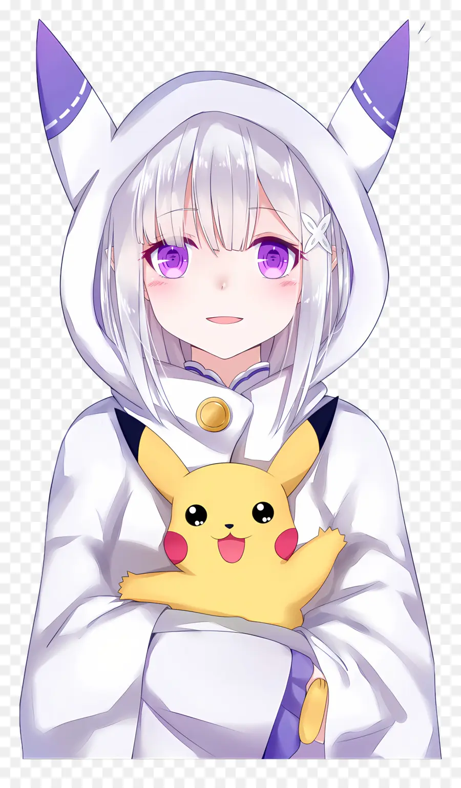 Pikachu，Menina Com Pelúcia Do Pikachu PNG