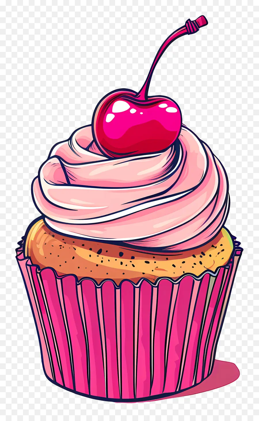 Bolinho Cereja，Cupcake Com Cereja PNG