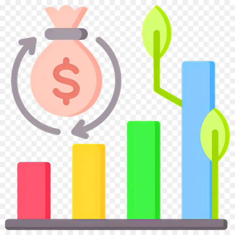 Fluxo De Investimento，Gráfico De Dinheiro E Crescimento PNG