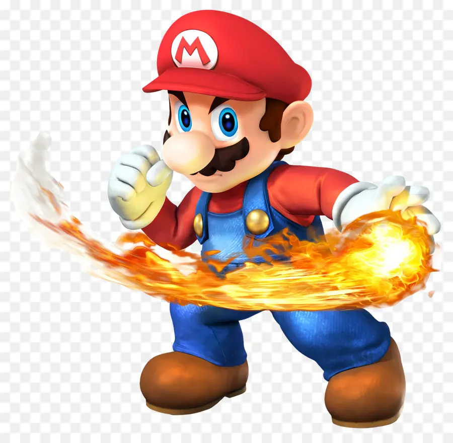 Super Mário，Encanador Com Bola De Fogo PNG