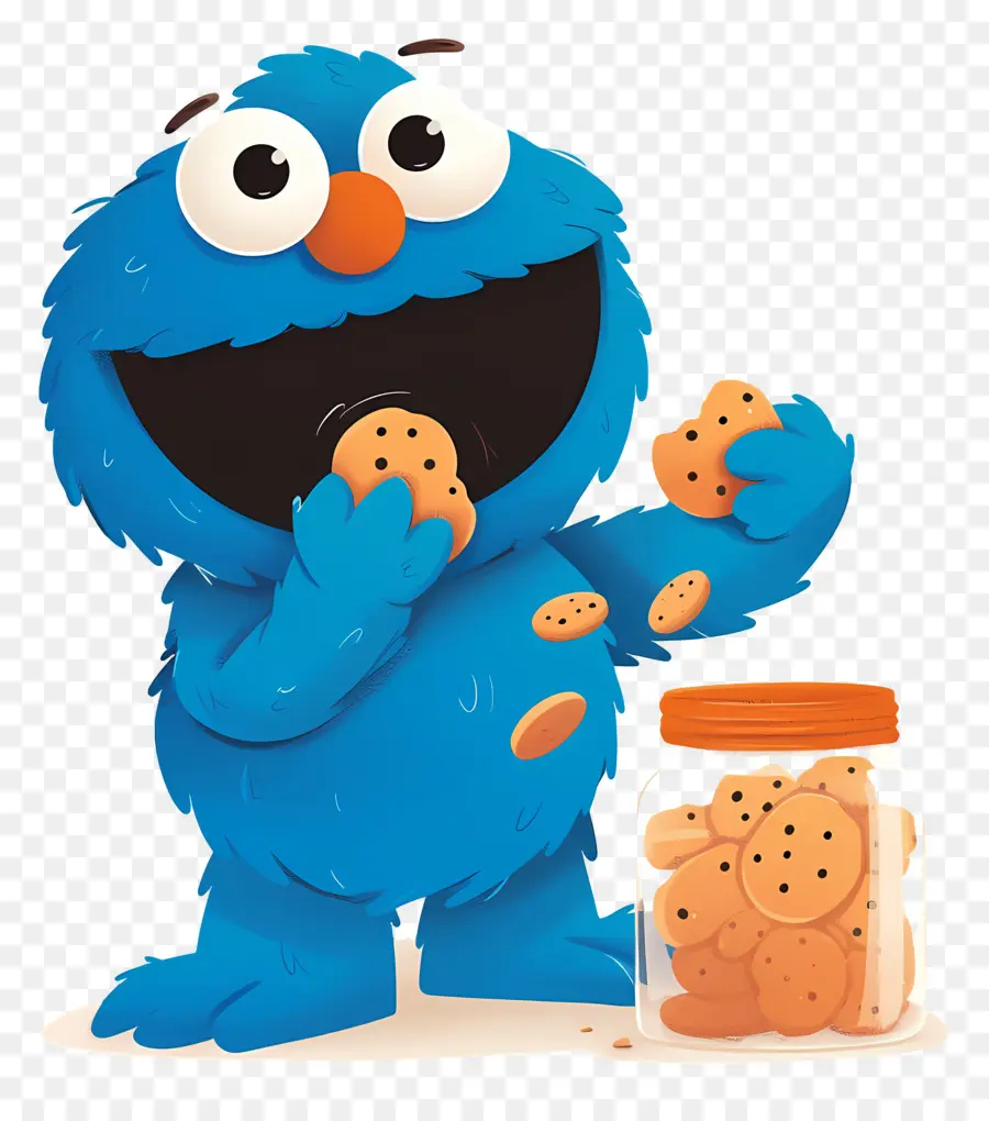 Monstro De Biscoito，Monstro De Biscoito Azul PNG