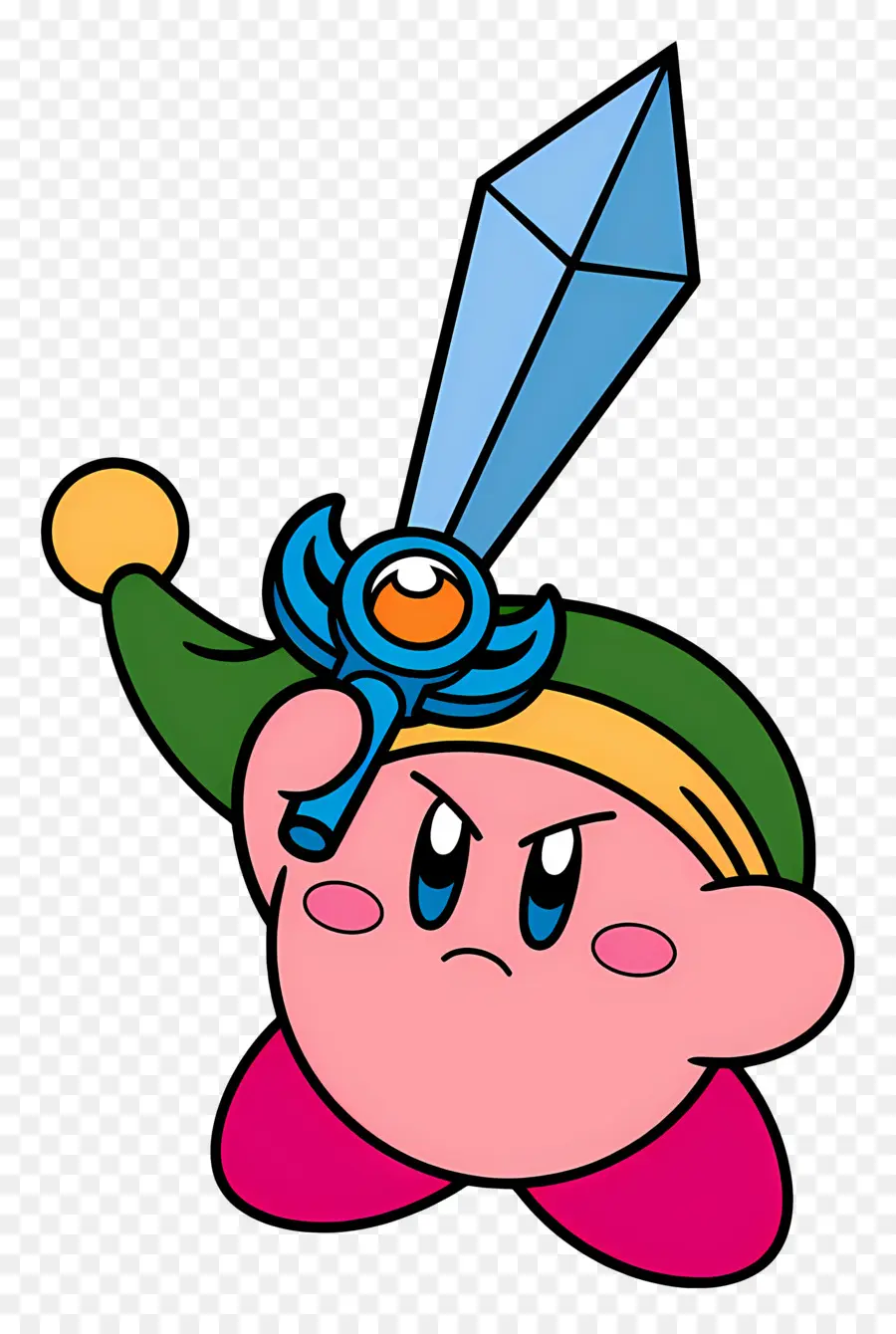 Kirby，Personagem Rosa Com Espada PNG