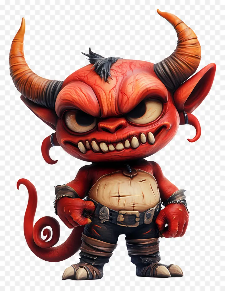 Diabo Do Dia Das Bruxas，Guerreiro Demônio Chibi PNG