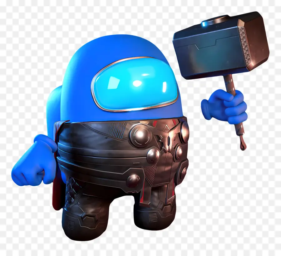 Entre Nós，Personagem Azul Com Martelo PNG