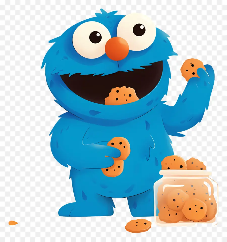 Monstro De Biscoito，Monstro Azul PNG