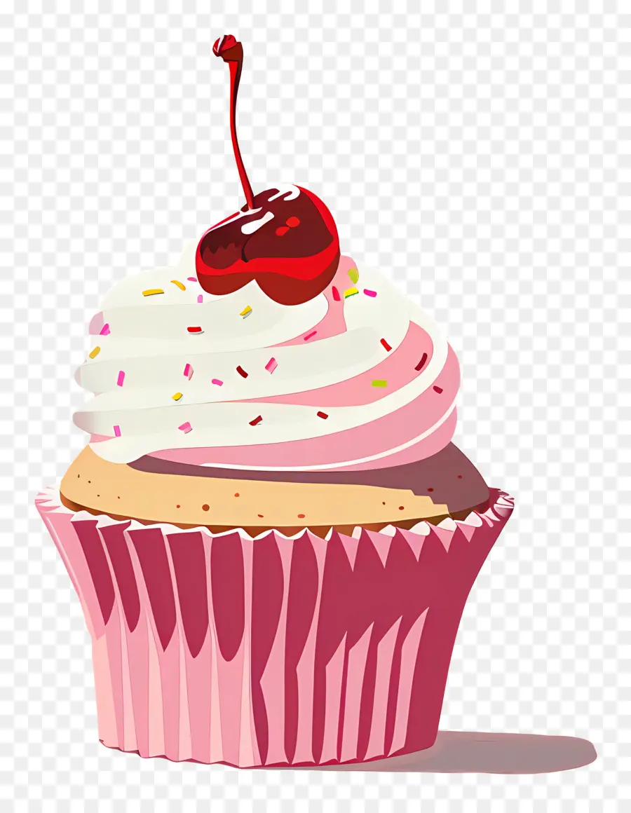 Cereja Bolinho，Cupcake Com Cereja PNG