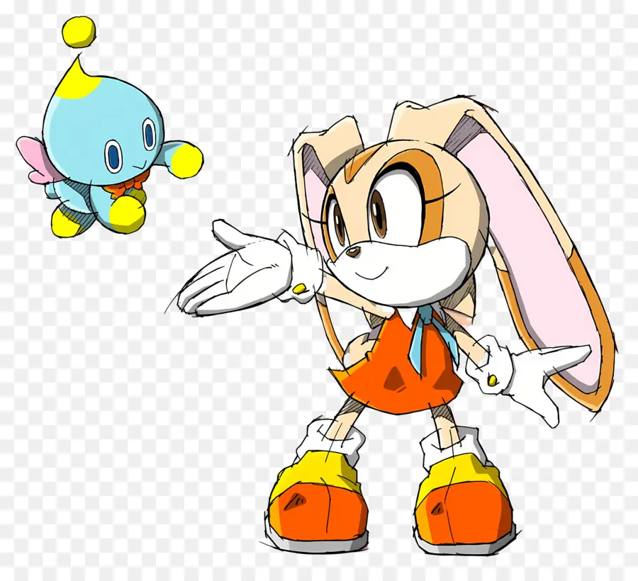 Sonic O Ouriço，Personagem De Coelho Com Pequena Criatura PNG