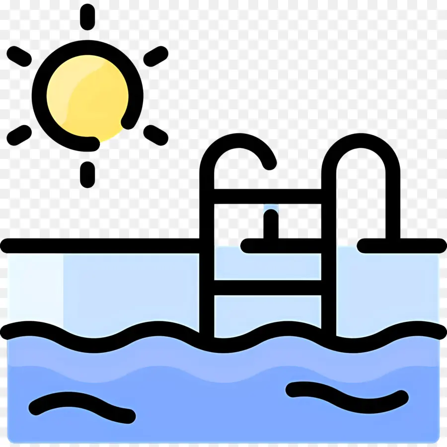 Piscina，Piscina Com Sol PNG