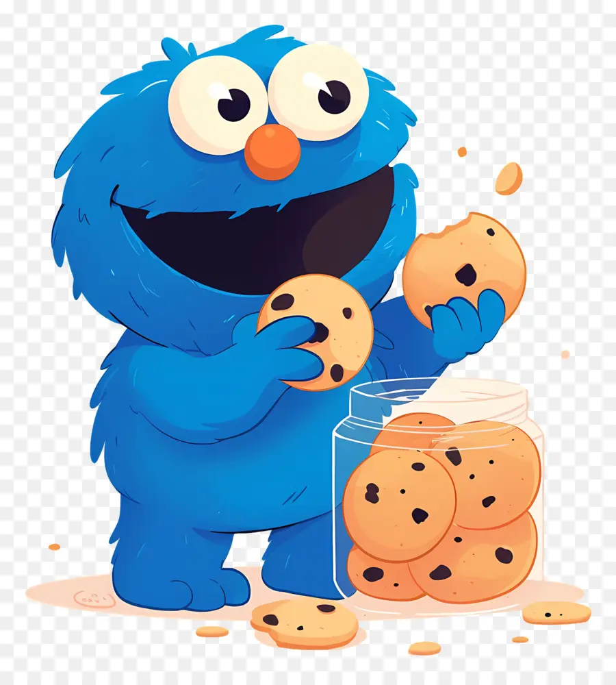 Monstro De Biscoito，Monstro De Biscoito Azul PNG