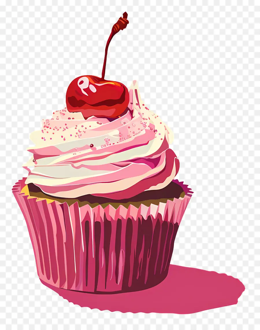 Cereja Bolinho，Cupcake Com Cereja PNG