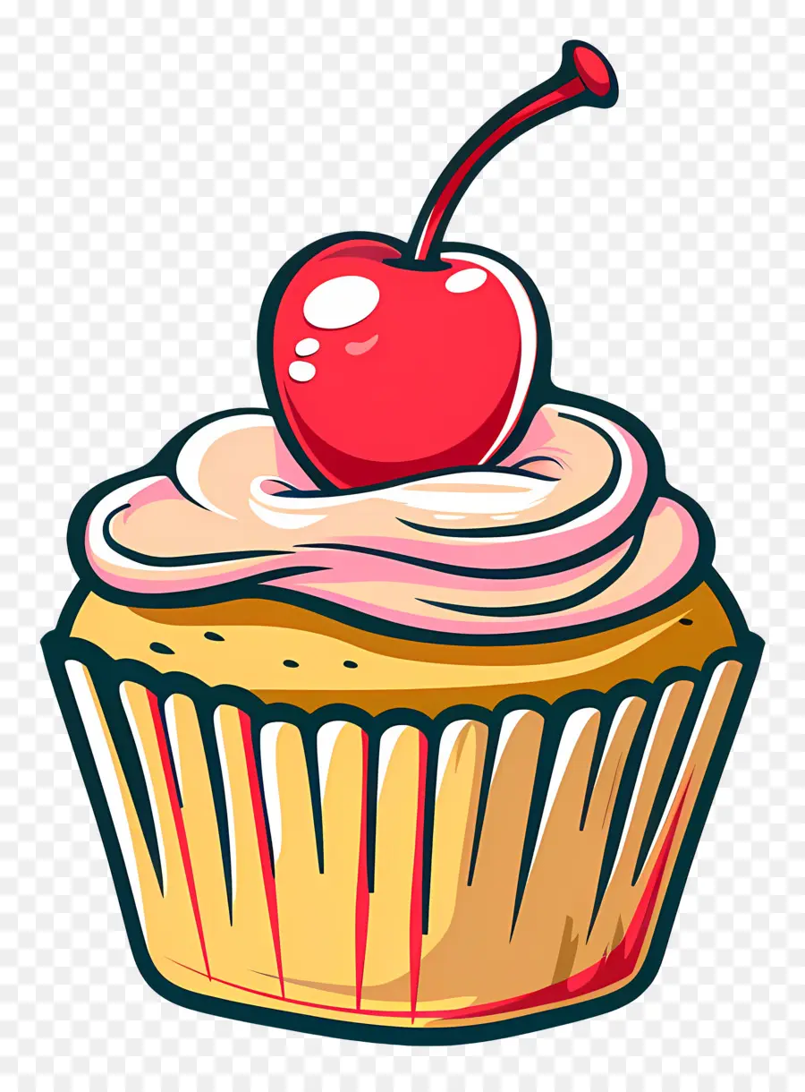 Cereja Bolinho，Cupcake Com Cereja PNG