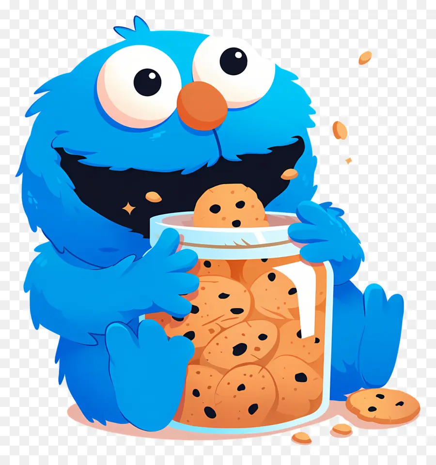 Monstro De Biscoito，Monstro Azul Com Biscoitos PNG