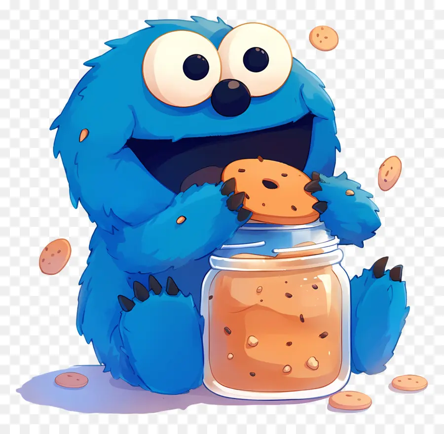 Monstro De Biscoito，Monstro Azul Com Biscoitos PNG