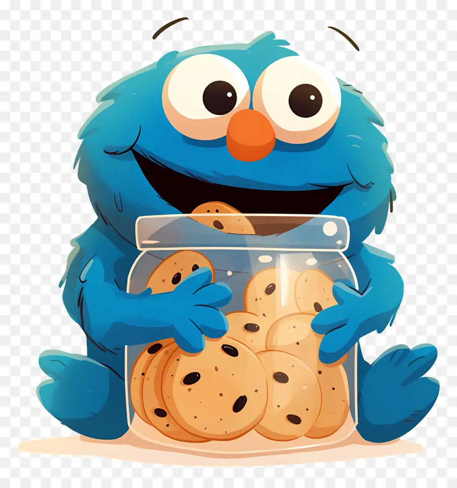 Monstro De Biscoito，Monstro Azul Com Biscoitos PNG