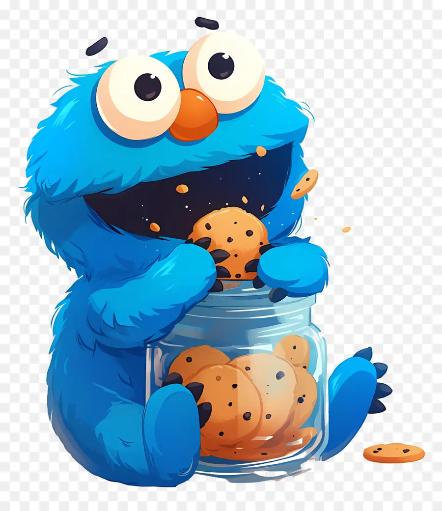 Monstro De Biscoito，Monstro De Biscoito Azul PNG