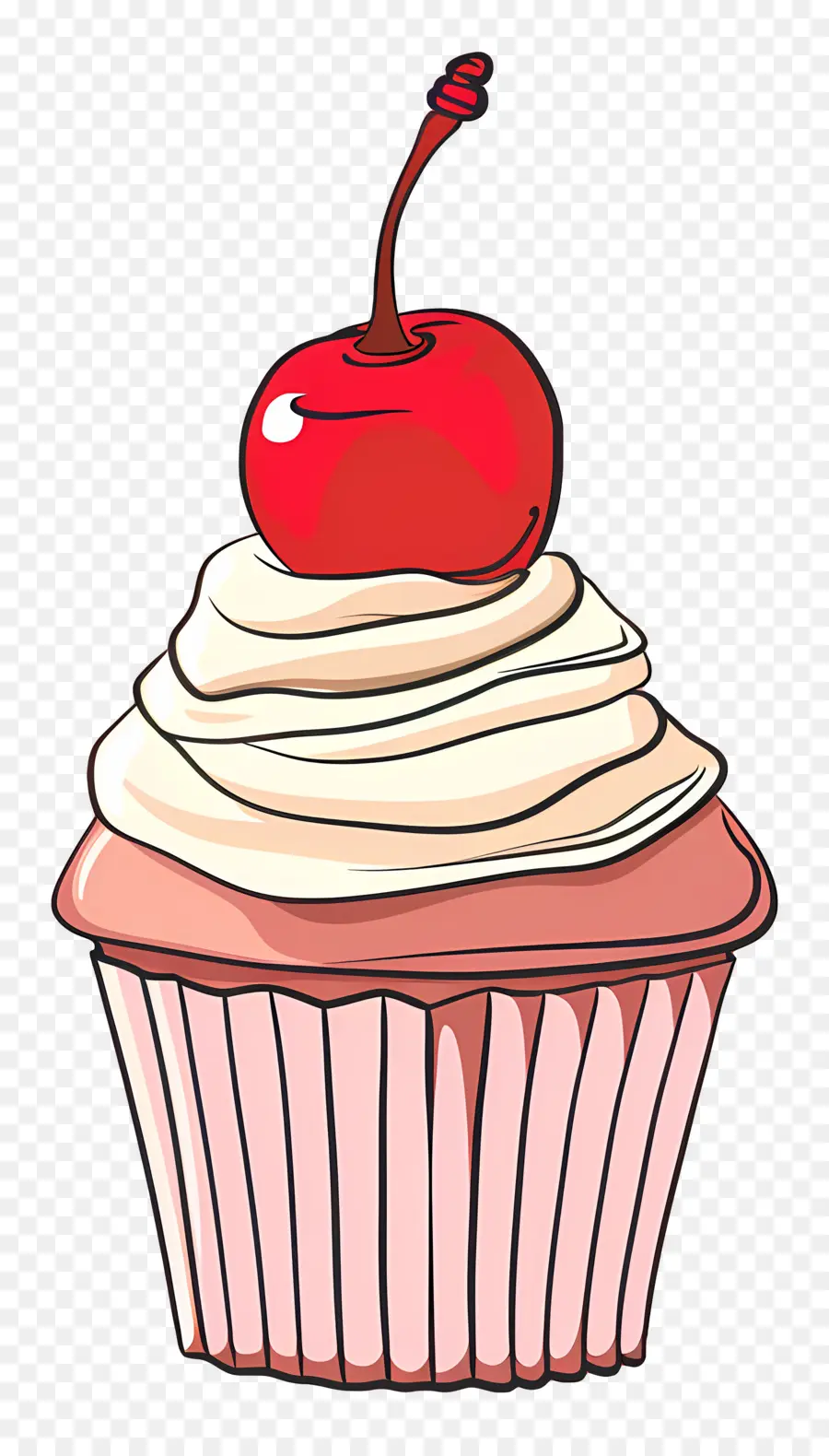 Cereja Bolinho，Cupcake Com Cereja PNG