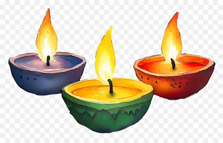 Lâmpadas A óleo De Diwali，Velas PNG