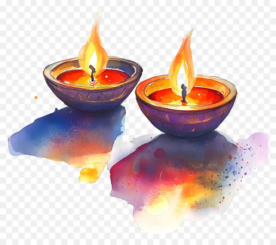 Lâmpadas A óleo De Diwali，Velas PNG