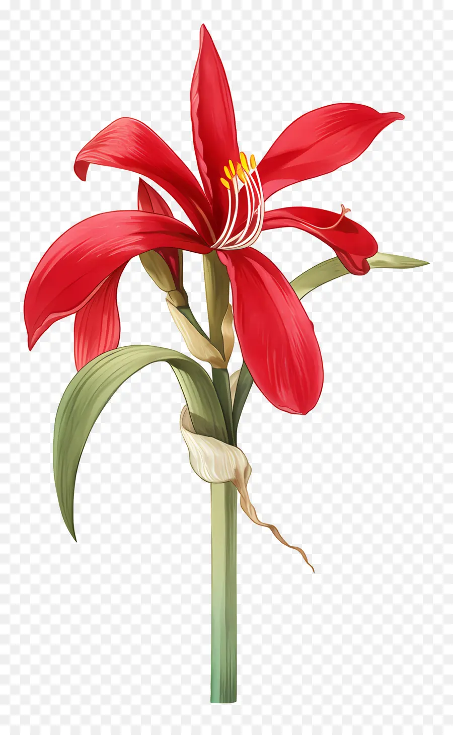 Flor De Amarílis，Flor Vermelha PNG