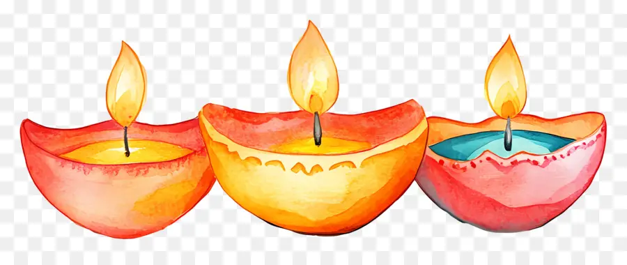 Lâmpadas A óleo De Diwali，Velas PNG