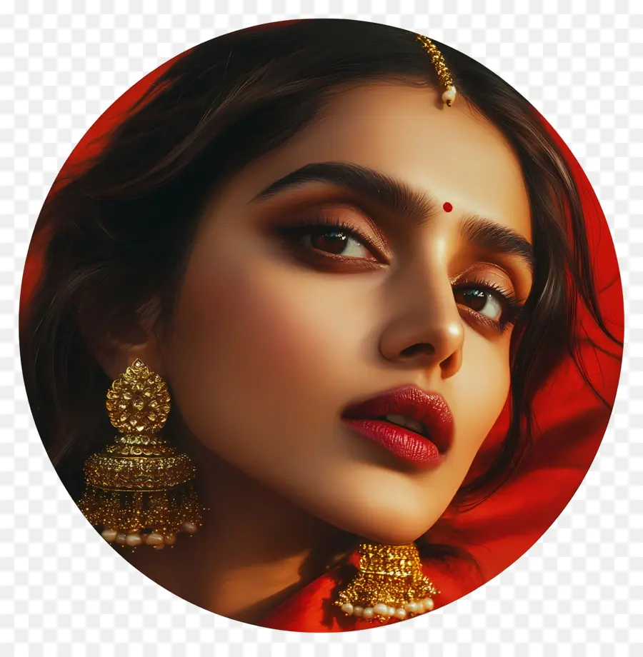 Deepika Padukone，Close Up De Uma Mulher Em Traje Tradicional PNG