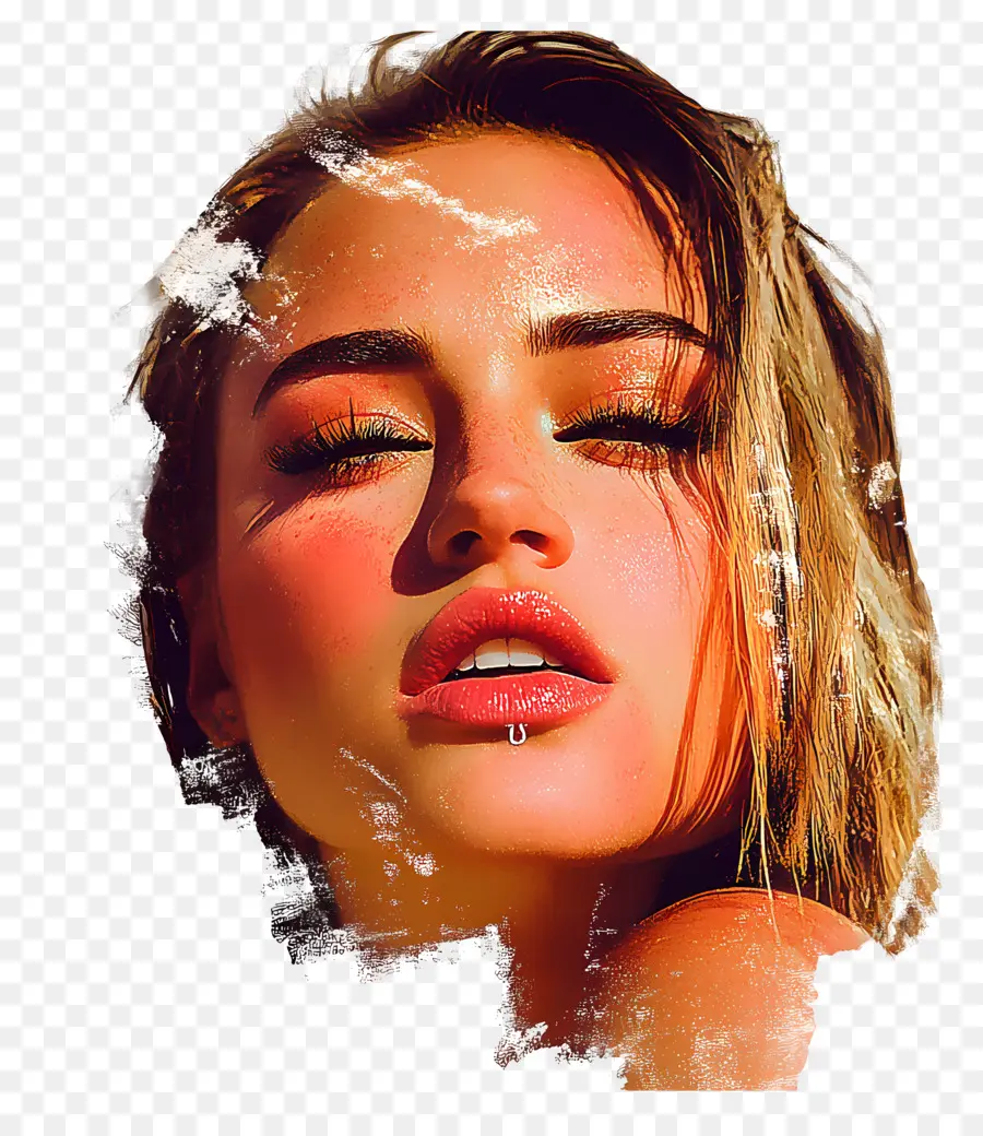 Miley Cyrus，Mulher Com Maquiagem Artística PNG