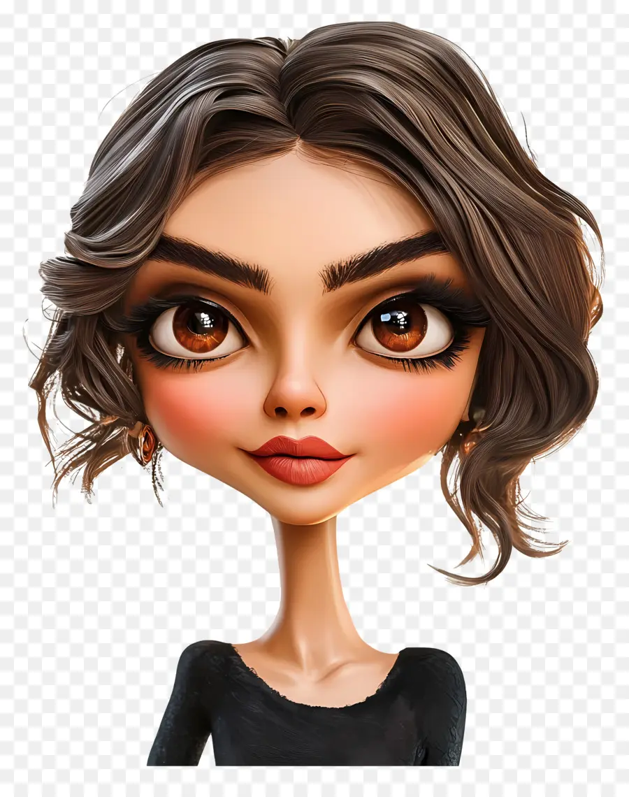 Deepika Padukone，Personagem Chibi Com Cabelo Comprido PNG