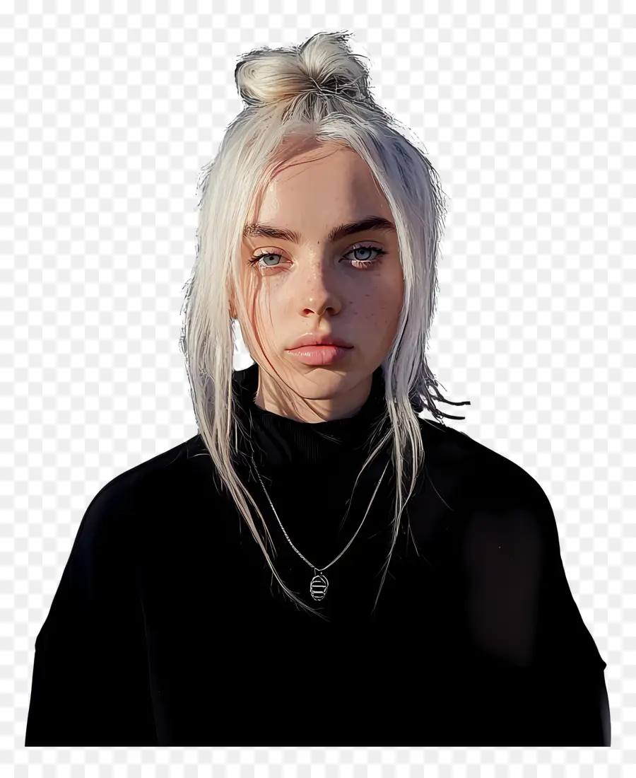 Billie Eilish，Pessoa Com Cabelos Brancos PNG