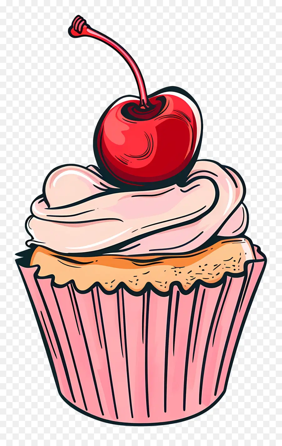 Bolinho Cereja，Cupcake Com Cereja PNG