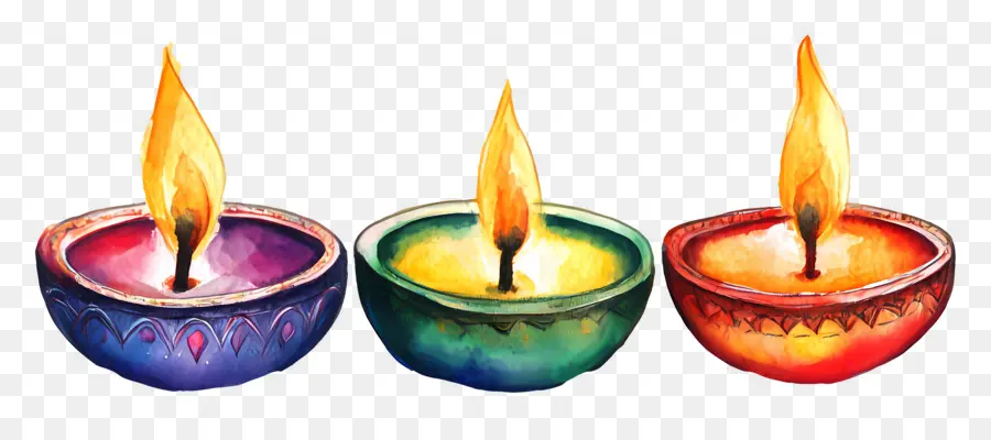 Lâmpadas A óleo De Diwali，Velas PNG