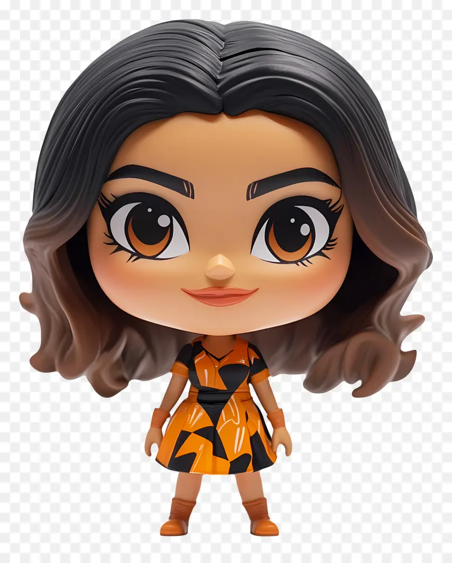 Deepika Padukone，Personagem Chibi Em Vestido PNG