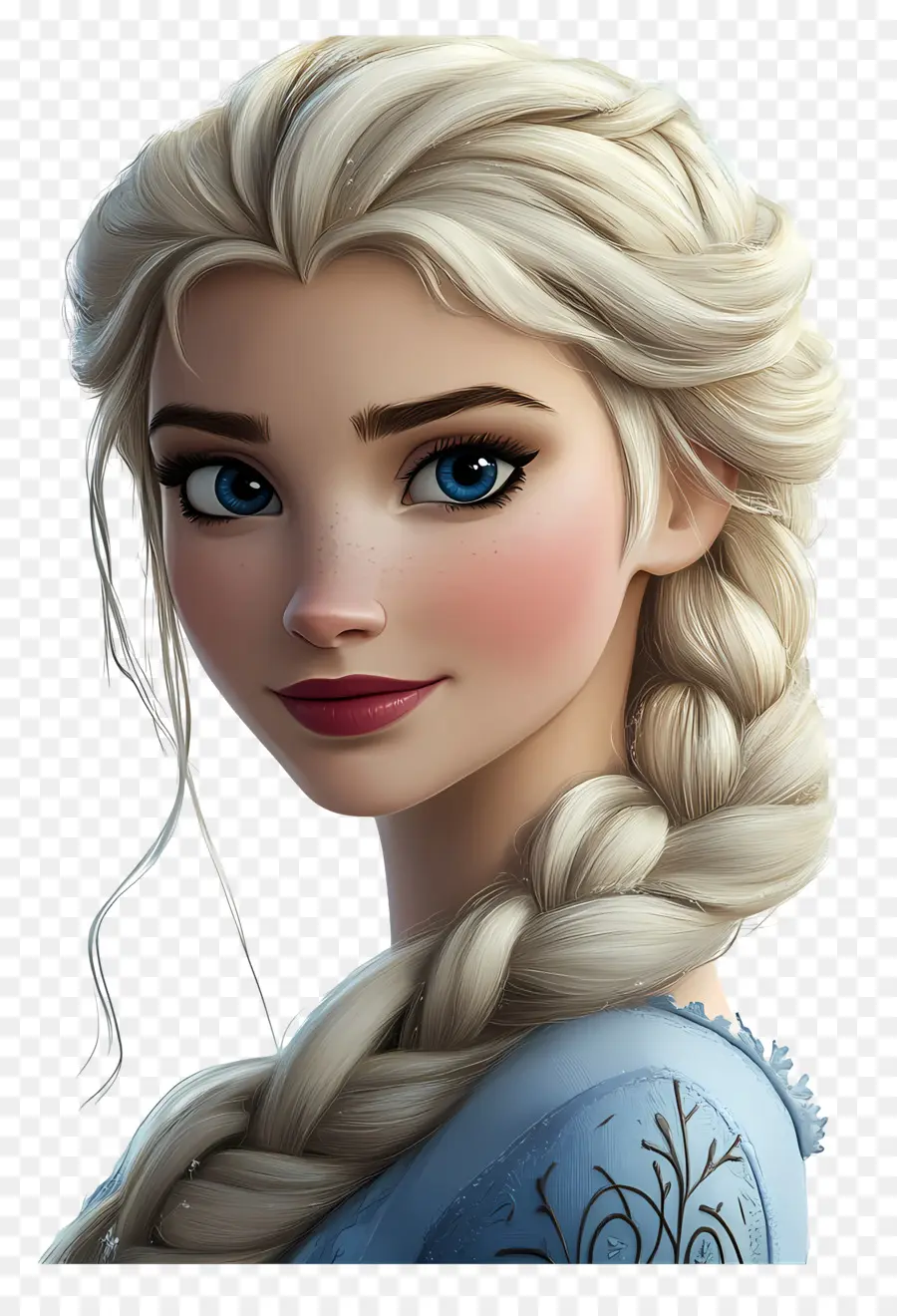 Princesa Elsa，Personagem De Trança Loira PNG