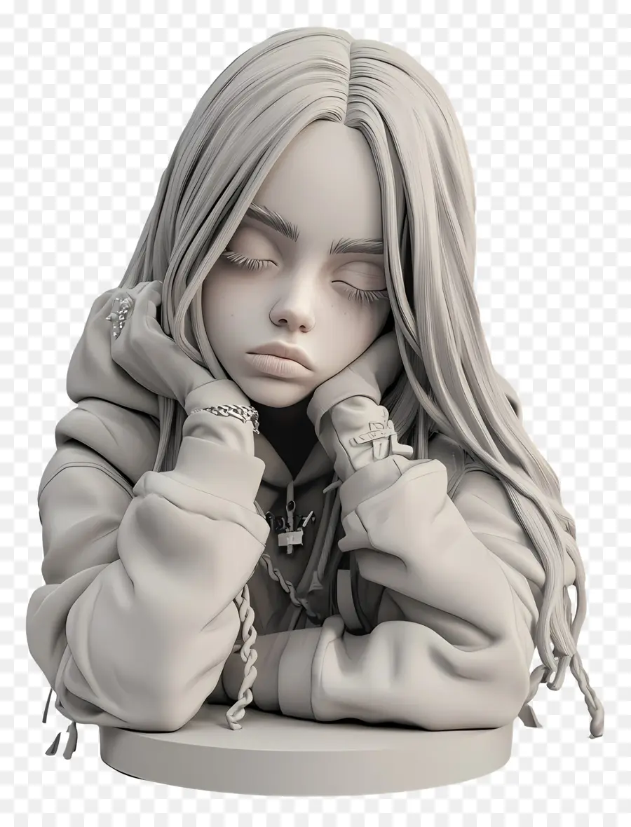 Billie Eilish，Escultura De Uma Pessoa PNG