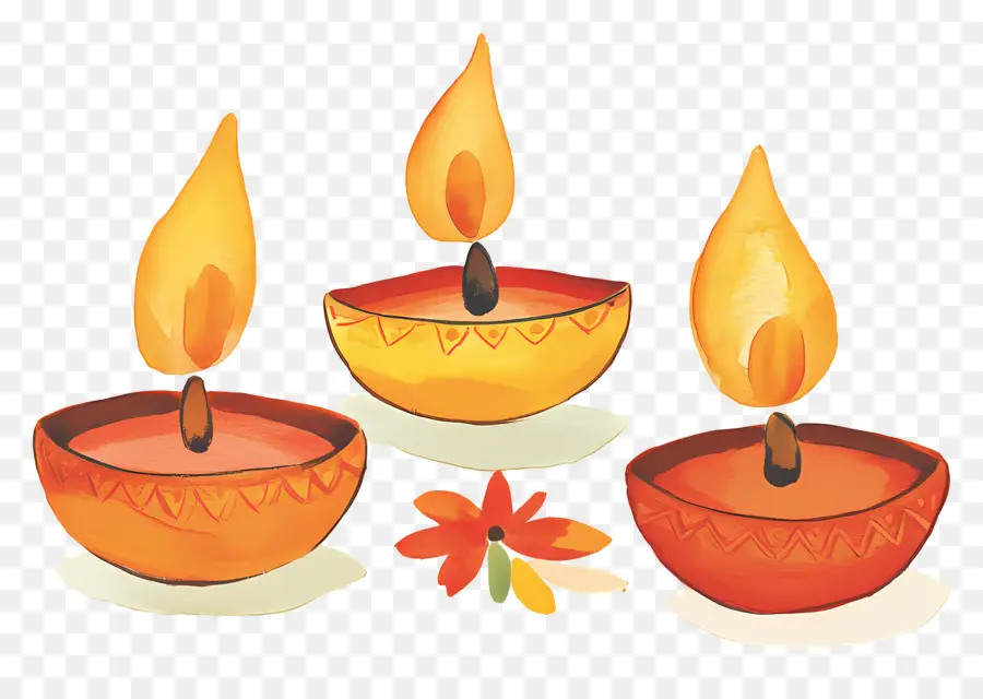 Lâmpadas A óleo De Diwali，Velas PNG