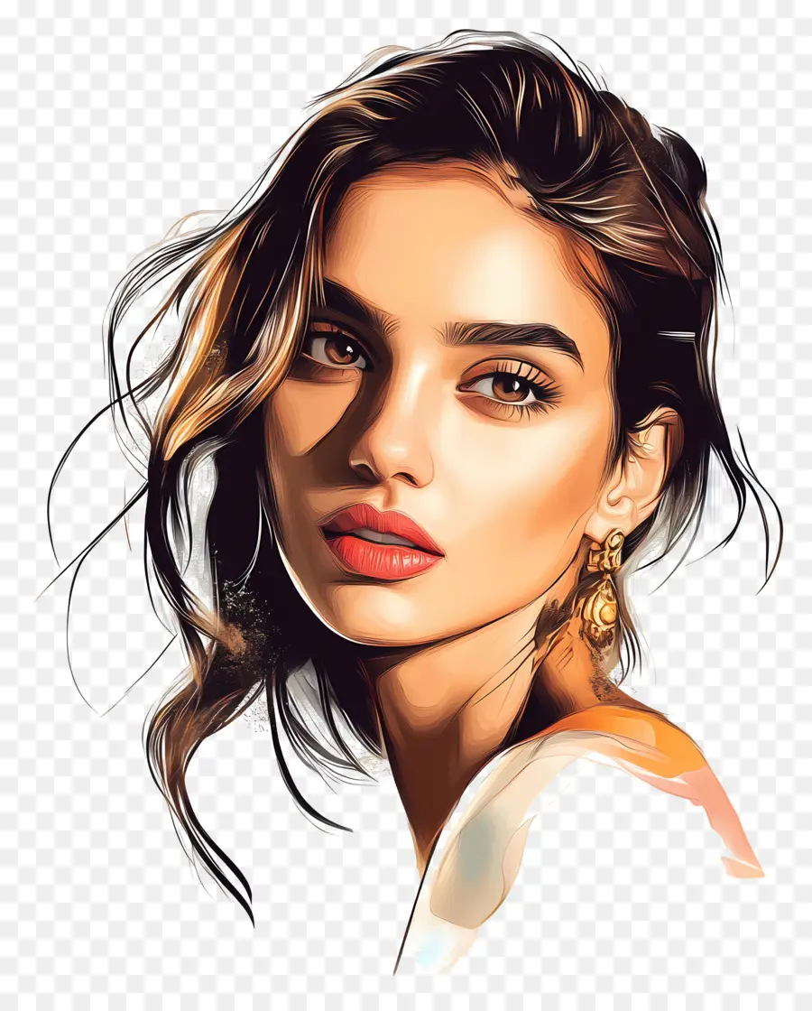 Deepika Padukone，Mulher Ilustrada PNG