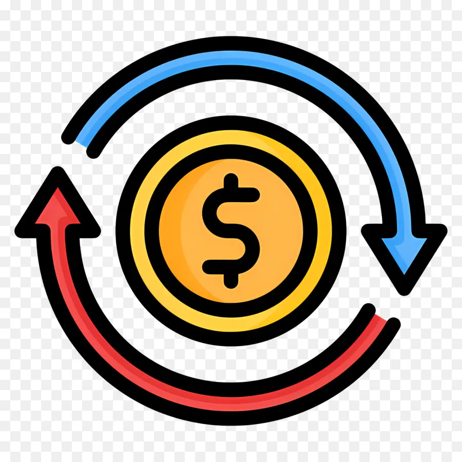 Fluxo De Investimento，Dólar Com Setas PNG